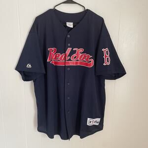 Vintage 2004 Boston Red Sox Majestic Jersey 2X Navy MLB Genuine Merchandise USA